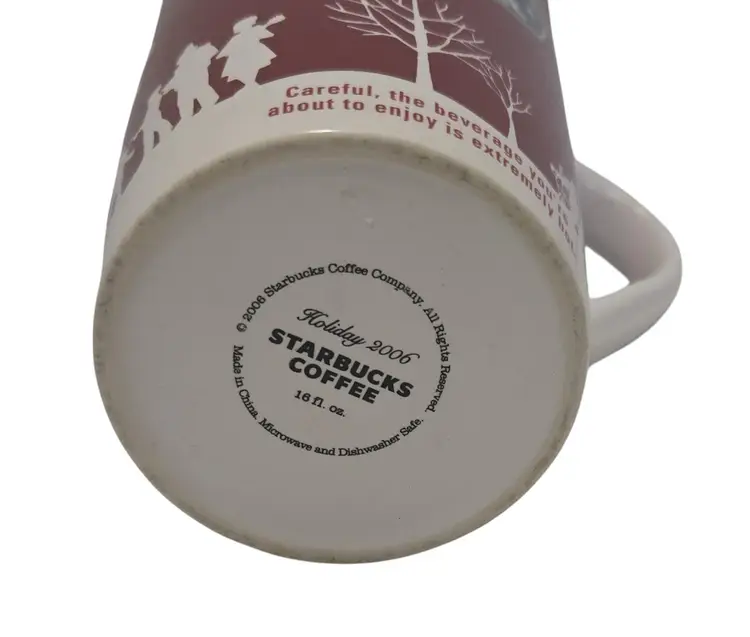 Starbucks Holiday 2006 Christmas 16 oz Tall Classic Logo Mermaid Mug Cup Red