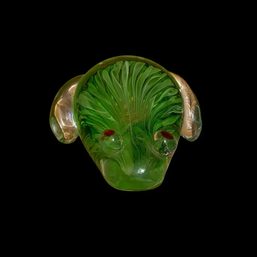 Art Glass Paperweight Frog - Approximately 2 1/2” X 4”