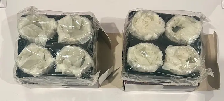 Set of 8 Vintage 1993 Godinger Silver Plate Napkin Rings 20th Century Baroque