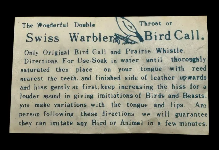 Vintage Unused Swiss Warbler Bird Call Watching Hunting Motohashi Toys Japan