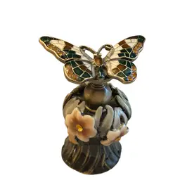 Brass And Enamel Butterfly Perfume Bottle