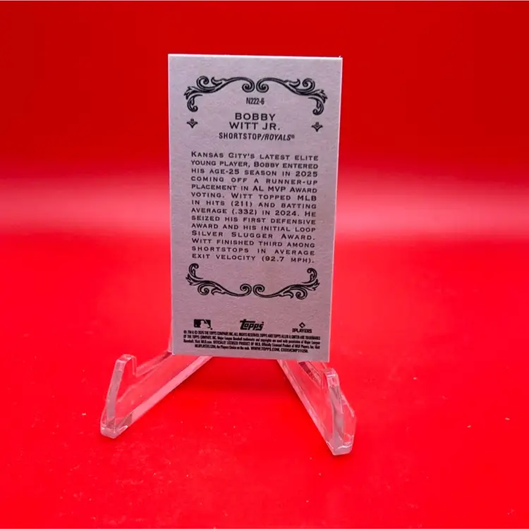 Bobby Witt Jr 2025 Topps Allen & Ginter #N222-6 Mini Kansas City Royals