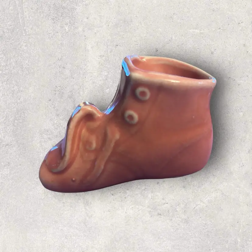 1941 Morton Pottery Pink Baby Shoe Planter