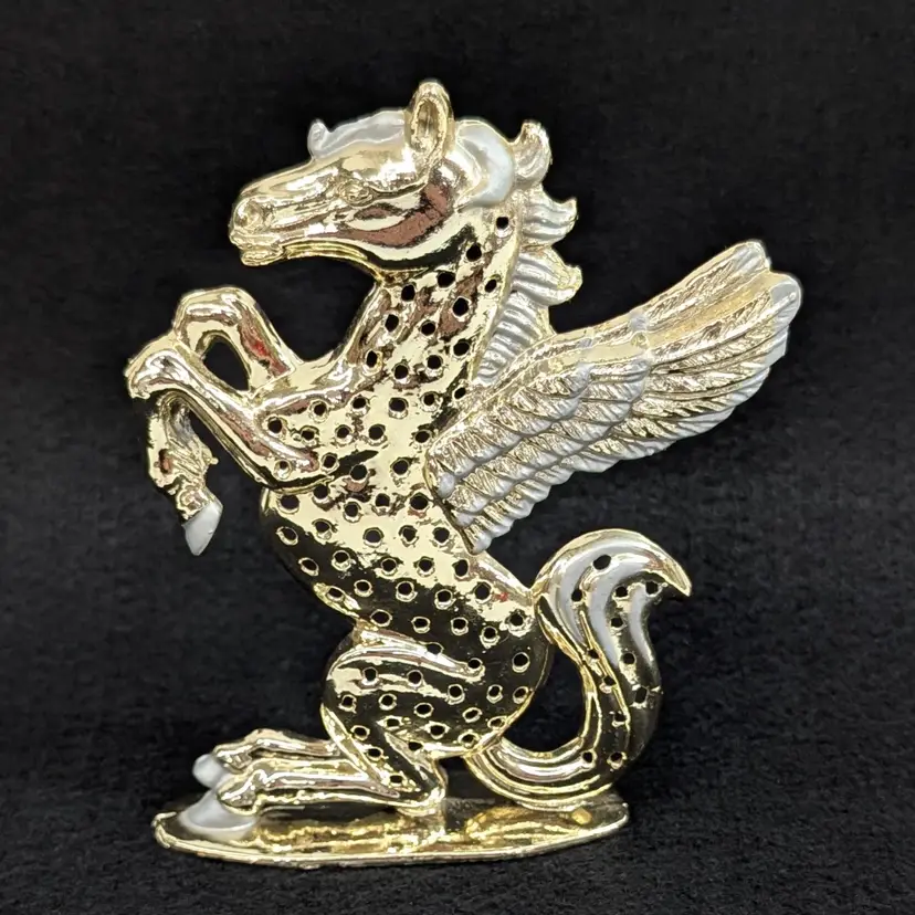 Vintage Torino Pegasus Earring Holder Standing Gold Tone Vanity Decor 4.5" Tall