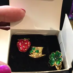 Avon Holiday Mis Match earrings and Taco Bell Pin