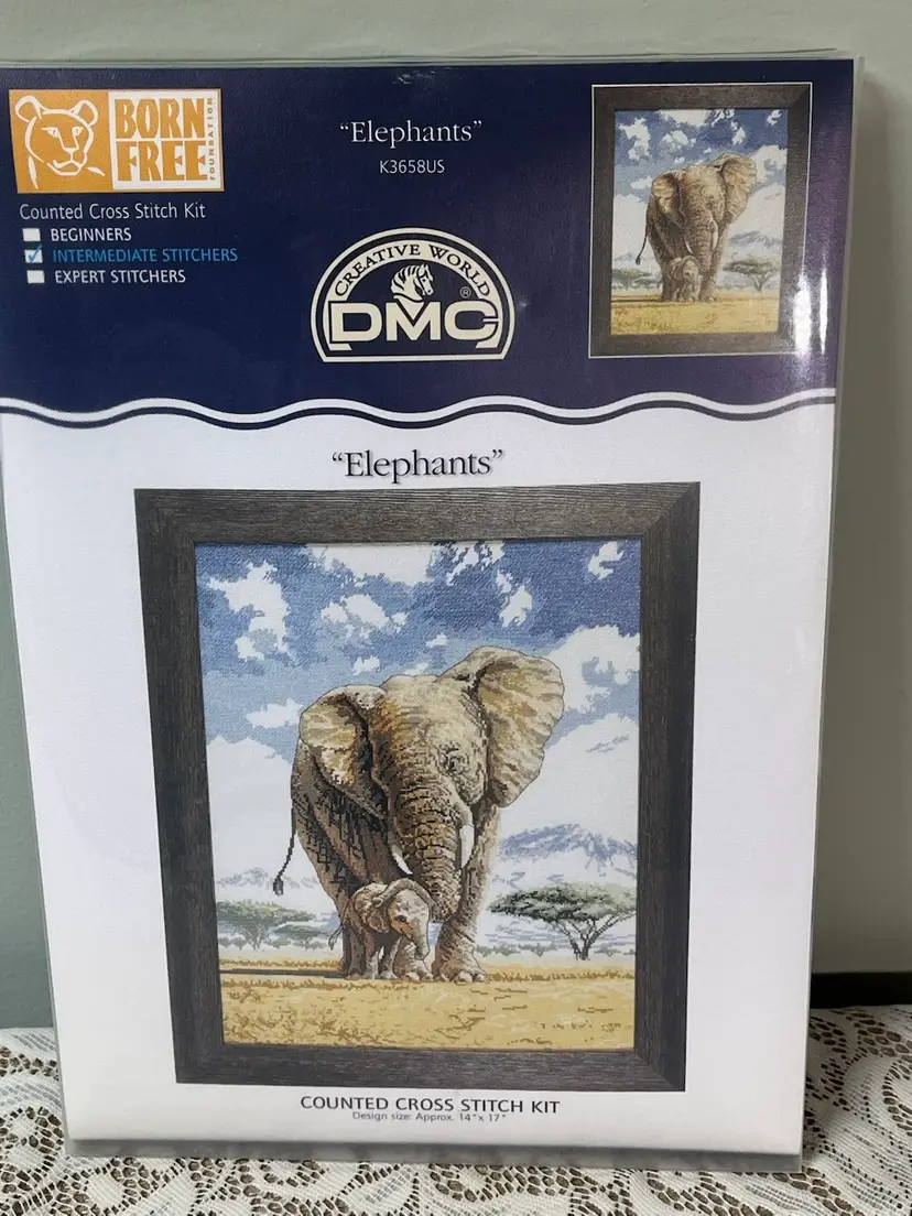 DMC- Born Free- Elephants Counted Cross Stitch