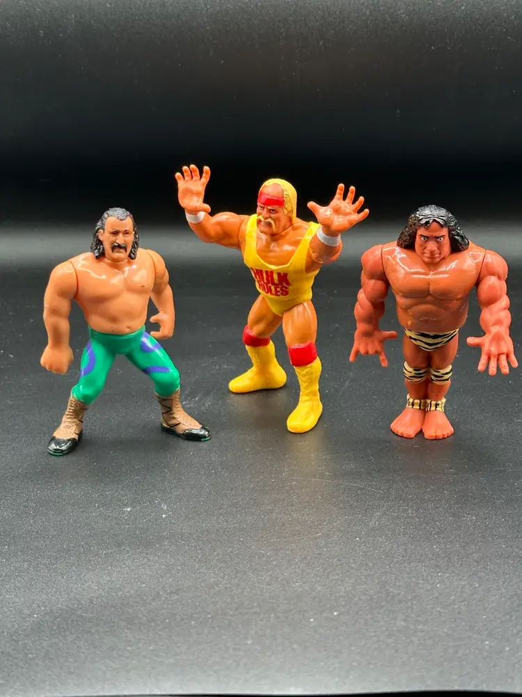 3 1990’s WWF Action Figures Hulk Hogan, Jake The Snake & Jimmy Superfly Snuka