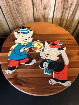 Vintage 1955 The Dolly Company Cat Wall Hangers