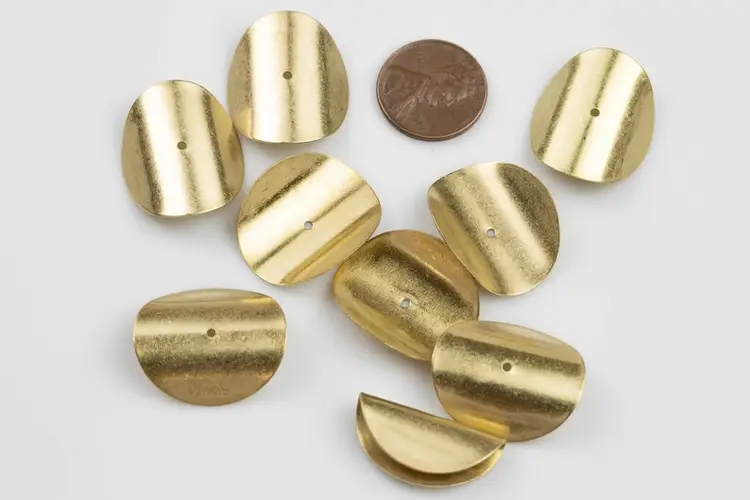 SOLID BRASS Crimp Washer Findings for making Fan Tassels (Tassels not included) 6 pcs- Wire Wrap Style