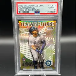 2022 Topps Stadium Club Chrome Julio Rodriguez Team of the Future PSA 8 RC