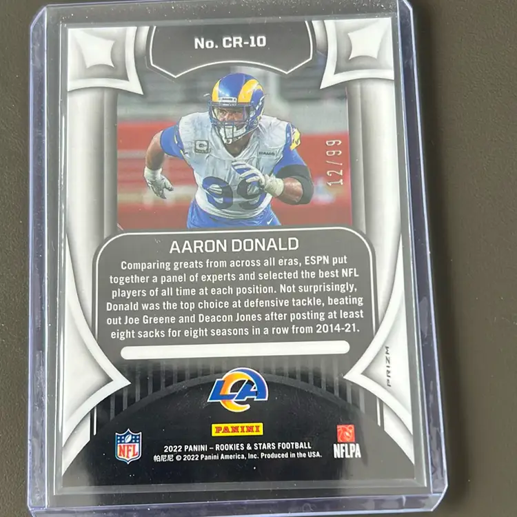 2022 Panini Rookies And Stars Crusade Red Prizm 12/99 Aaron Donald 