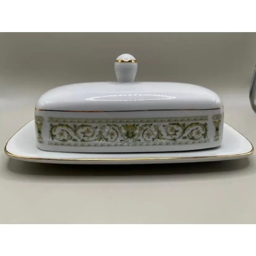 Felicity By Daniele' Fine China Butter Dish with Gold Trim ~ Japan ~ Elegant Tableware