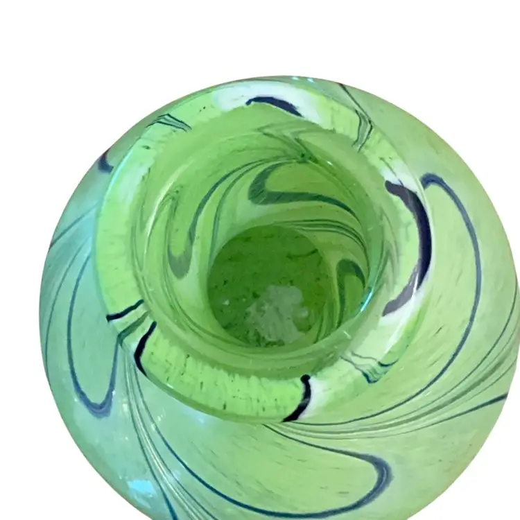 Sahara Smoke Dicro Green Hookah Vase 5 1/2” X 5” With Mouth Opening At 2 1/4”