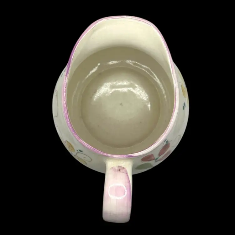 Vintage Secla Ceramic Floral Pitcher Hand Painted In Portugal