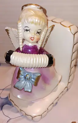 1950s Lefton Angel Musician Ceramic Bookends