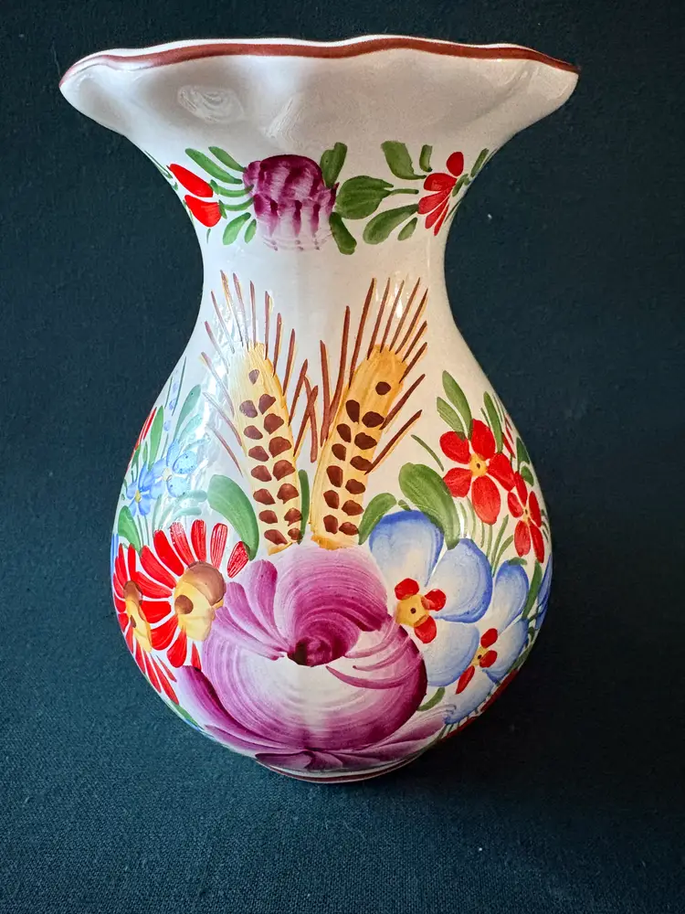 Hand-Painted  Chodska Floral Vase