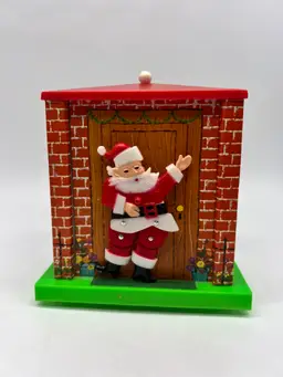 Vintage Amico Musical Dancing Santa Claus Wind Up House *READ*