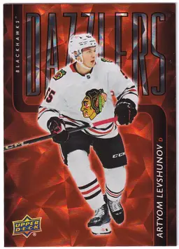 2025-26 Upper Deck Dazzlers Orange #DZ26 Artyom Levshunov Chicago Blackhawks Hockey Card