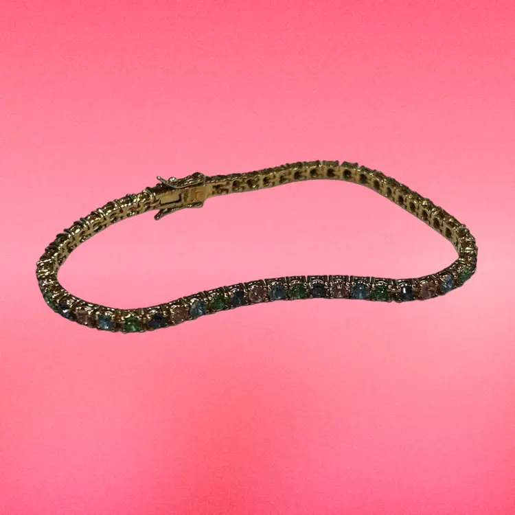 Joan Rivers Multicolored Tennis Bracelet signed