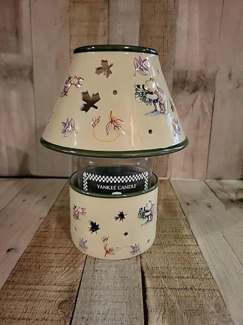 Disney Winnie The Pooh Ceramic Candle Holder Shade Top & Base Rare Tigger Lamp