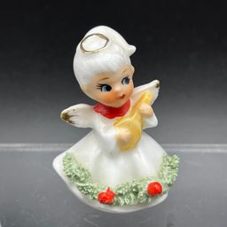 Christmas Napcoware Angel Playing A Ukulele 2”tall