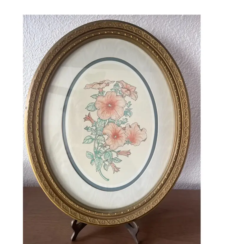 Vintage Home Interior Framed Floral Print