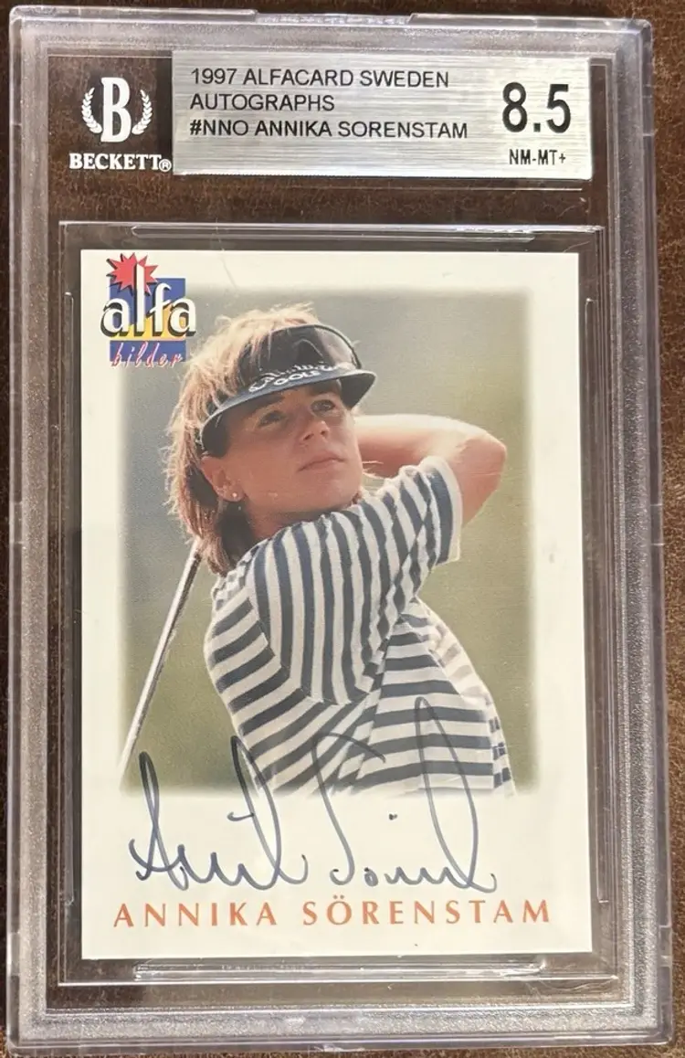 1997 Annika Sorenstam Auto Autograph Signed Signature Alfa Alfabilder /2000 Beckett Graded 8.5