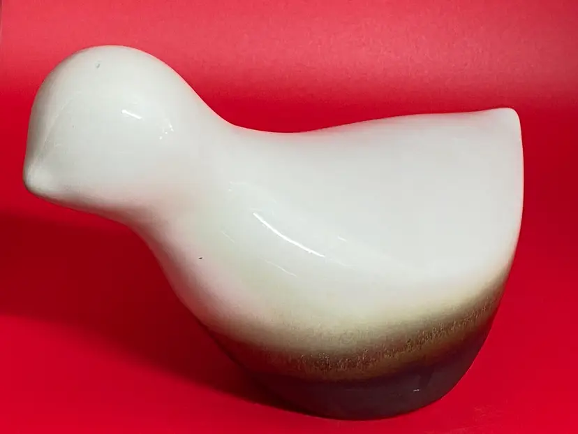 MCM Ceramic Bird w/ Raku Firing, 7.5" Wide, 5" Tall