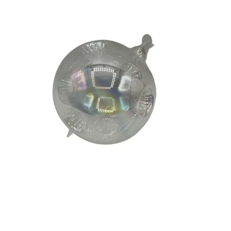 Z. 6 Dented Iridescent Vintage Taiwan Ornament 4”