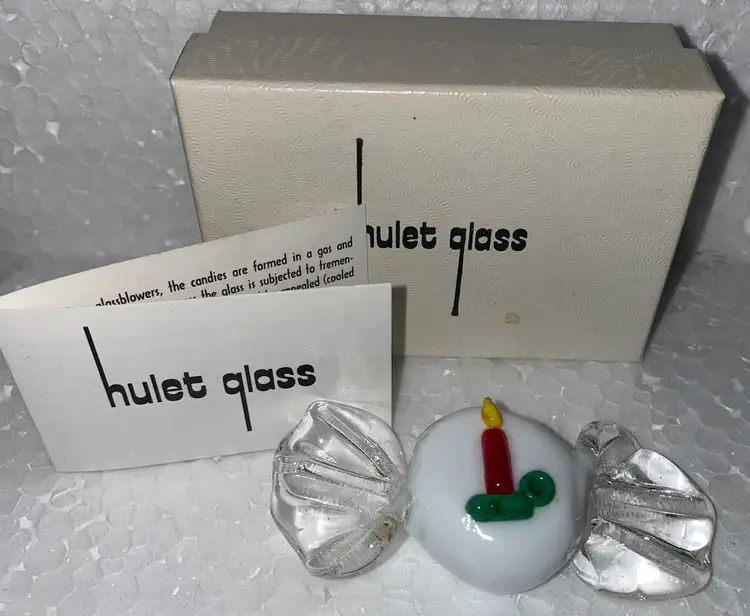 Ultra Rare Vintage Hulet Lampwork Glass Candy 2.5"