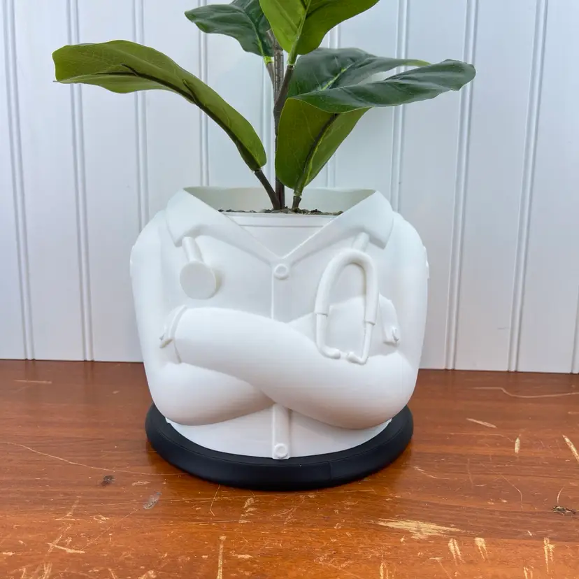 Doctor Coat Indoor Planter Pot, Lab Coat Flower Pot, 3D Printed Planter, Quirky Unique Planter