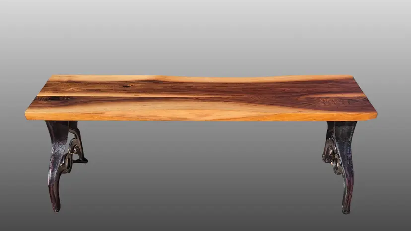 No 55 Live Edge Black Walnut Bench