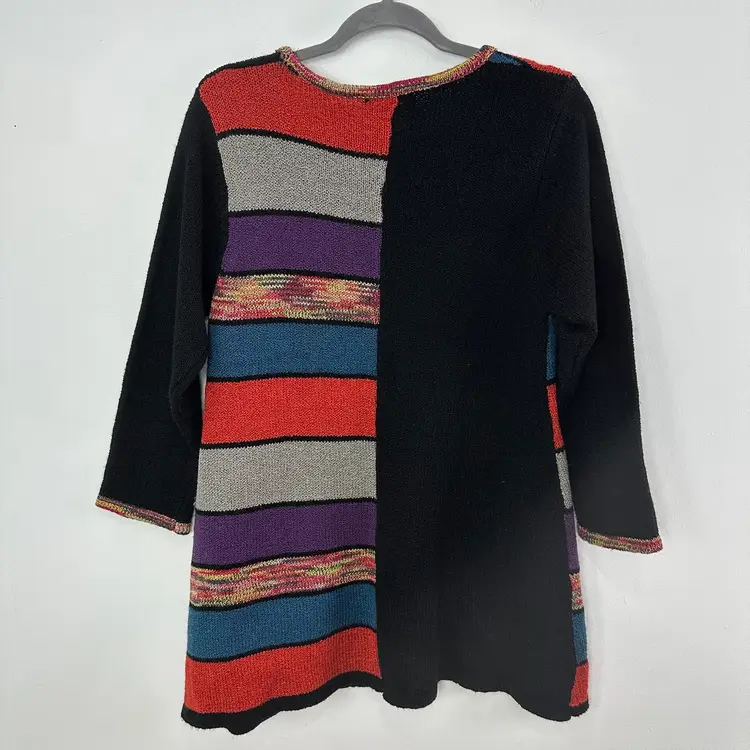 Kaktus Size Medium Color Block Art Teacher Sweater Black & Multicolor Design