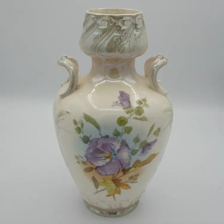 Royal Bonn Vintage Vase with Pansies Made in  Germany - Pre-owned