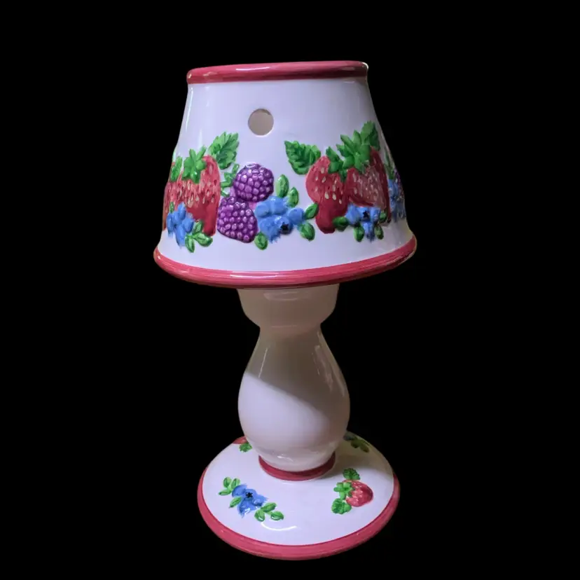 18. Vintage CERAMIC CANDLE Lamp - BERRIES DESIGN