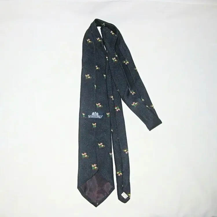 Vintage Dark Blue Santa Christmas Necktie