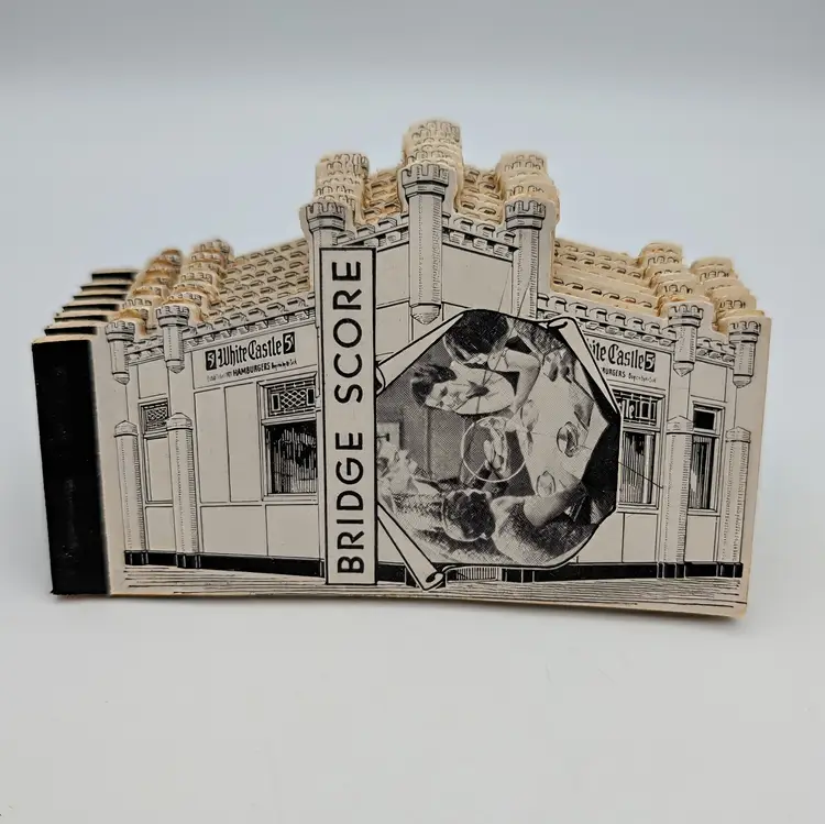 7 White Castle Bridge Score Tablet Booklets Hamburgers Unused 1930's Vintage