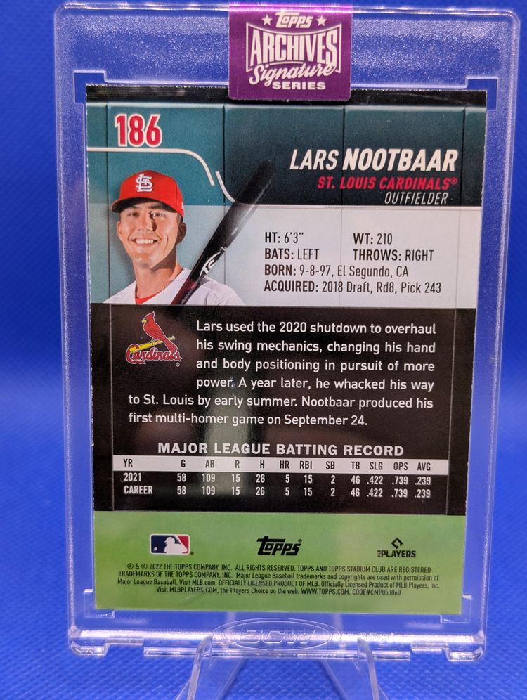 2025 Topps Archives Signature Series Lars Nootbaar Cardinals