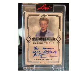 Jonathan Lipnicki Leaf Auto /100 Jerry McGuire “the Human Head Weighs 8 Pounds” Inscribed