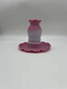 Vintage Fenton Pink Burmese Glass Fairy Lamp