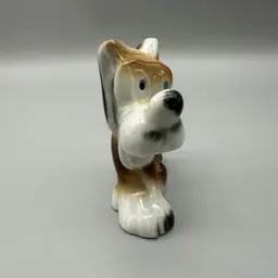 Vintage Anthropomorphic Japan Dog Figurine Basset Hound Double Pups Ceramic