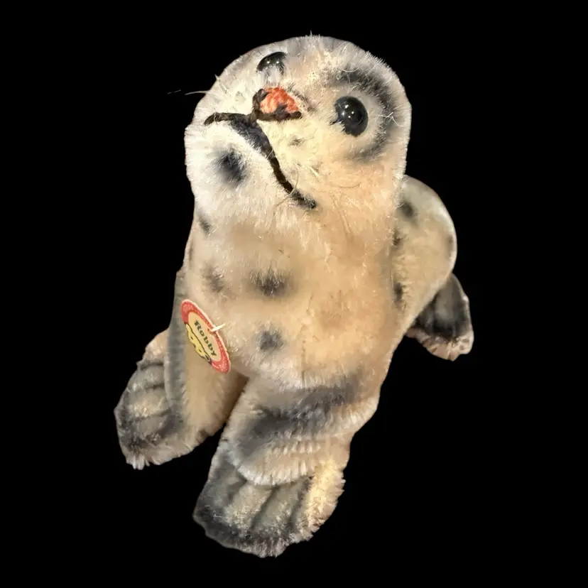 Original Steiff Mohair Robby Seal Stuffed Animal Toy 5” Germany