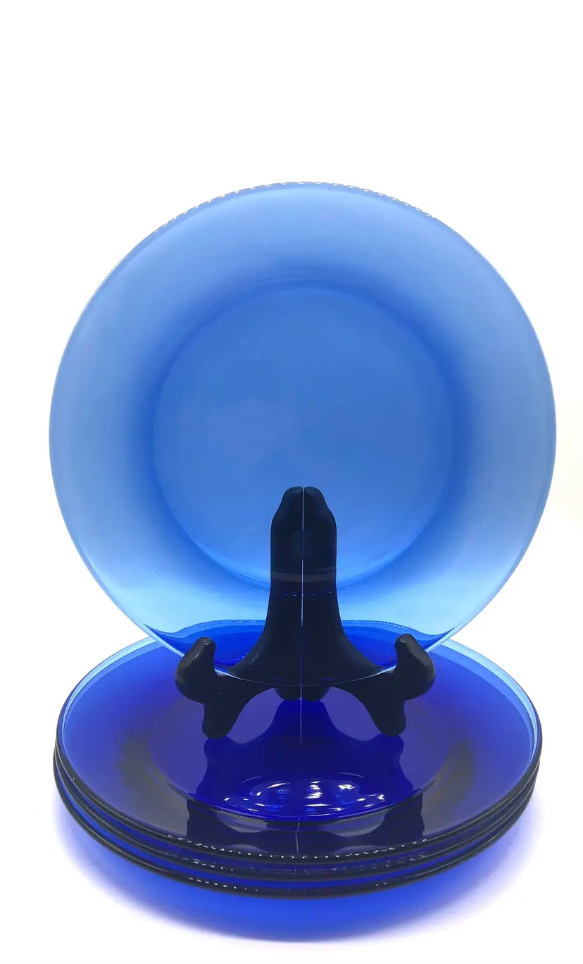 Four Gorgeous Deep Blue Cobalt Shallow Bowls Pasta Salad Soup Trinket Keys