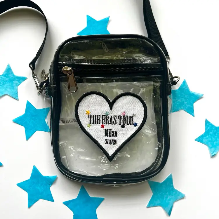 Eras Tour Stadium Bag, Embroidered, Patch, Custom, Swiftie, TS, Clear Bag, Crossbody