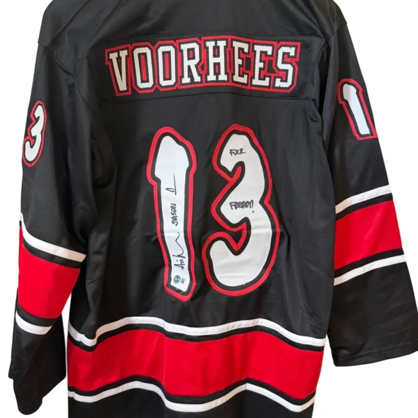New Ari Lehman Signed Jason 1 Inscription Friday the 13th Jason Voorhees Hockey Jersey