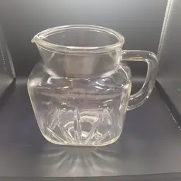 Federal Glass Starburst Clear Glass Pitcher 6 x 6 inches W/Handle