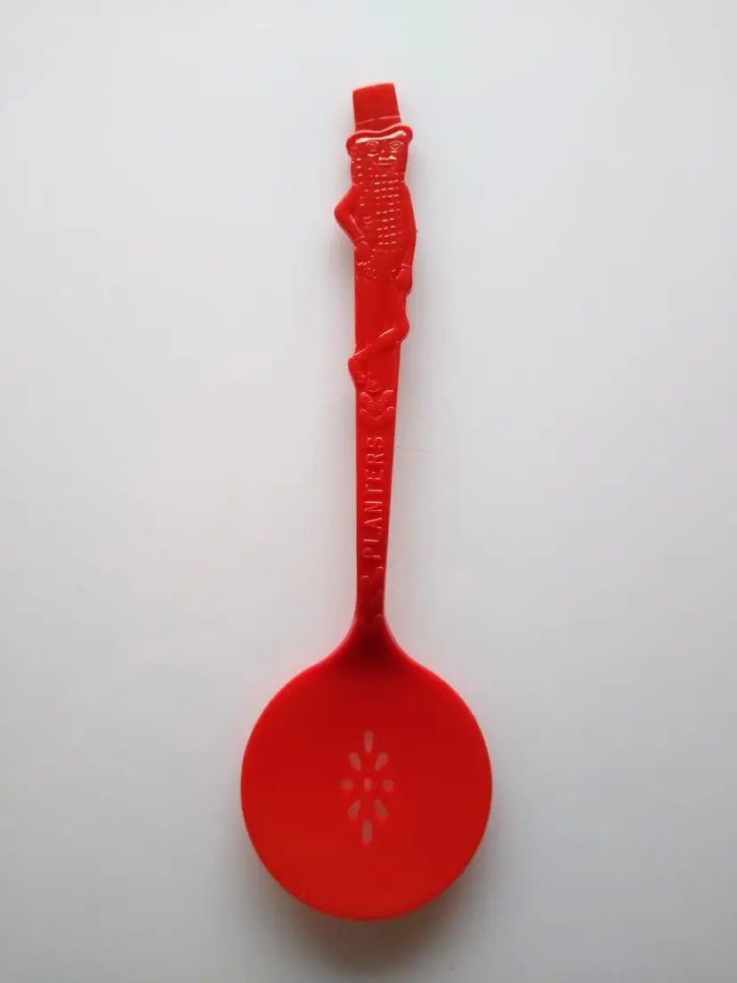 Mr Peanut Vintage Red Plastic Serving Spoon 1950s Planters Peanuts Kitchenware