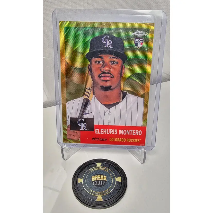 2022 Topps Chrome Platinum Elehuris Montero Gold Wave /50 Colorado Rockies