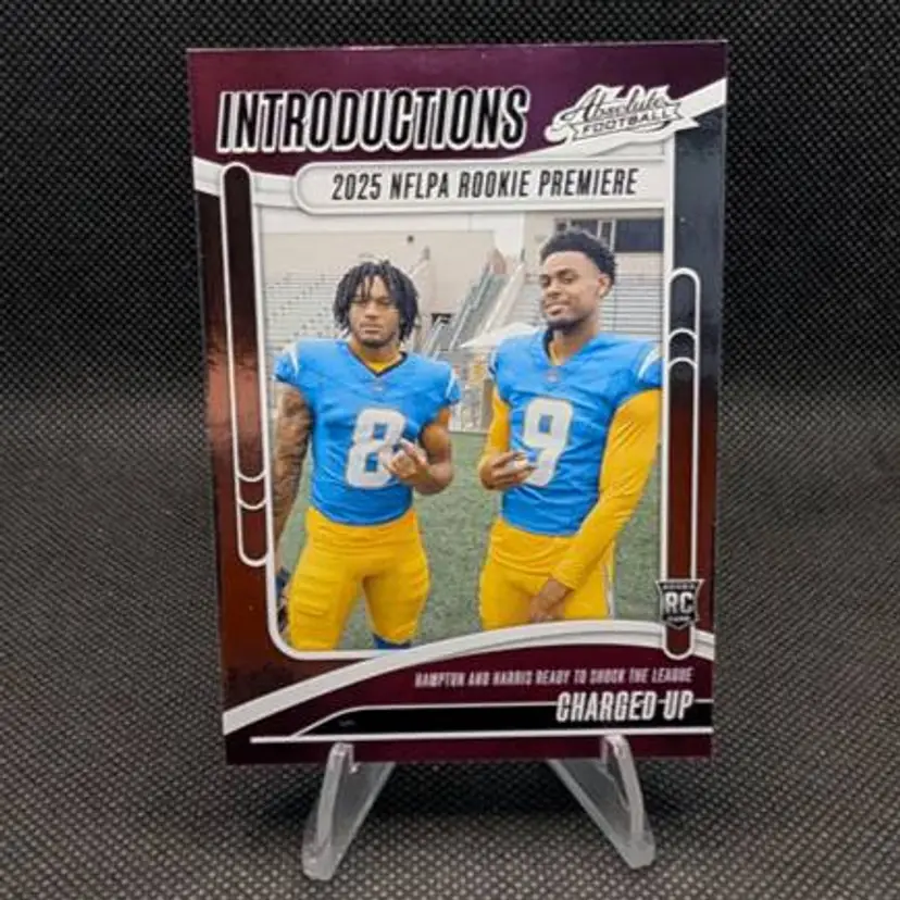 Omarion Hampton & Tre Harris 2025 Panini Absolute Introductions Rookie Card RC #I-OHN - Los Angeles Chargers