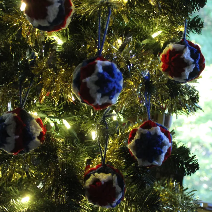 Handmade by me Set of 8 crochet 4th of July bauble origami ornaments